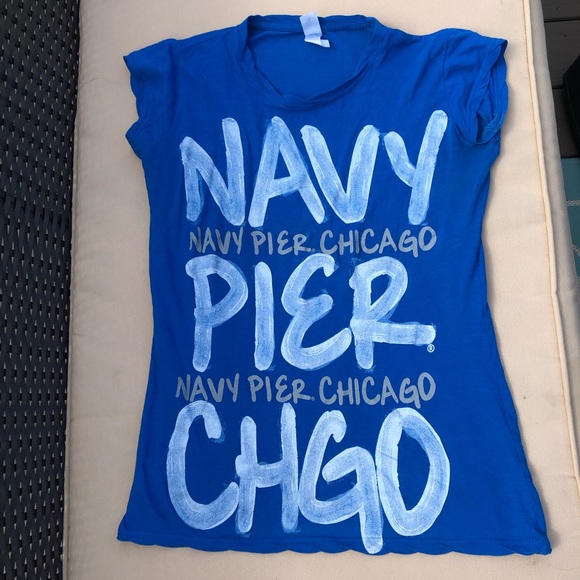 Pima Tops - 🎇🎆3for$9 T-shirt-Navy Pier, Soft